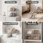Clear Shoe Storage Boxes 9 Pack, Stackable Bins with Magnetic Doors - Image 6