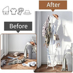 Coat Rack Freestanding with Umbrella Stand with 12 Hooks Metal Coat Tree Coat and Hat Hanger Jacket Entryway Coat Rack (White) - Image 4