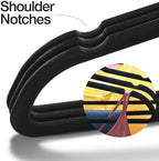 Home-it Premium Velvet Hangers 50 Pack - Heavy Duty Ultra Thin Black Suit Clothes Hangers Non Slip for Closet, Shirt Pants, Hook Swivel 360 - Image 5