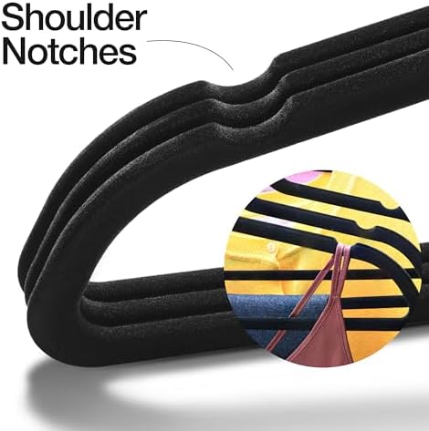 Home-it Premium Velvet Hangers 50 Pack - Heavy Duty Ultra Thin Black Suit Clothes Hangers Non Slip for Closet, Shirt Pants, Hook Swivel 360 - Image 5