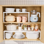 Expandable Adjustable Stackable Multi-Purpose Spice Racks,Metal Storage Rack, Practical Kitchen Pantry Shelves, Countertop for Kitchen, Bathroom, Storage Room & Other Places(1Pack/White,Medium) - Image 6