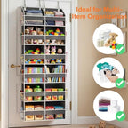 Over the Door Organizer 6 Tiers, Extra Large Behind Door Storage of 12 Compartments, 80 lbs Weight Capacity Hanging Storage Organizer with Clear Window Kids Toys, Shoes, Diapers, Room storage - Image 5