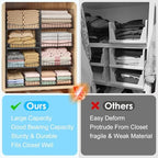 Hongtamoya 4-Tier Closet Organizers and Storage Basket with Divider, Foldable Closet Shelf Organizer System, Space-Saving Clothes Storage Drawer Organizer Bins for Wardrobe Cupboard, White - Image 4