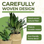 Seagrass Plant Basket Set of 3 with Handles – Handwoven Woven Basket Planter, Indoor Plant Basket & Plant Holder Basket, Natural Fiber Wicker Plant Pot Basket for Boho Farmhouse Home Decor - Image 5