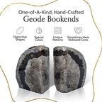 Nature's Decorations A Quality Black Agate Geode Bookends - Heavy Duty with Non-Skid Rubber Bumpers for Shelves, Office, Home Decor - Cool Crystal Stone (1 Pair 4-6 LB) - Image 3
