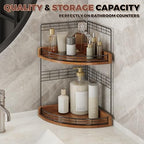 Bathroom Countertop Corner Organizer for Small Spaces, 2-Tier Counter Shelf - Image 3