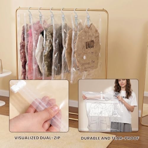 5 Pack Hanging Vacuum Storage Bags for Clothes Space Saver Compression Bags - Image 6