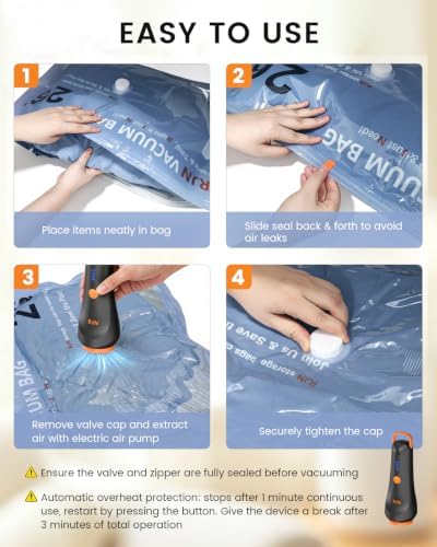 RJN Vacuum Storage Bags with Electric Pump, Vacuum Seal Bags for Clothing - Image 6