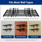 FLEXIMOUNTS 2-Pack 2x4ft Garage Wall Shelving, 8 Hooks, Heavy Duty, Black - Image 5