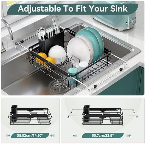 TOOLF in Sink Dish Drying Racks, Large Dish Drainer with Utensil Holder - Image 2