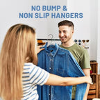 HOUSE DAY Grey Velvet Hangers 60 Pack, Non Slip Felt Hangers, Heavy Duty Velvet Clothes Hanger, Ultra Slim Hanger Space Saving, Perfect for Shirt, Suits, Pants - Image 6