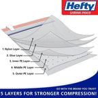 Hefty Shrink-Pak Mattress Bags for Moving – Full/Queen Size | Heavy Duty & Water Resistant Vacuum Compression Mattress Bag, Storage Protection Mattress Cover for Moving - Image 4