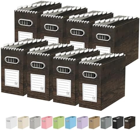 Oterri Portable Collapsible Cardboard File Box with Handle for Letter-Size by Oterri