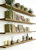 48 Inch Rustic Wood Floating Shelves Farmhouse Wooden Wall Shelves for Bathroom Bedroom Living Room Kitchen Office Set of 4 Light Brown by HXSWY