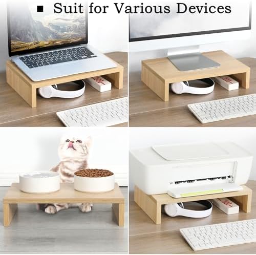 TEAMIX Wood Monitor Stand Riser-2 Packs, Maple - Image 3