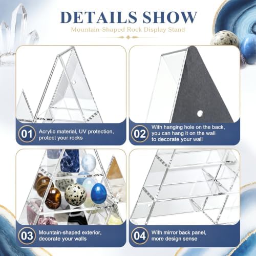 Cinnvoice Rock Display Case 30 Grids,Transparent Border,Mountain Style - Image 3