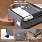 FOUCSSOMEI 4-Packs Under Bed Storage with Wheels, Under The Bed Storage Drawers On Wheels, Rolling Underbed Drawers, Lockable, Heavy Duty - Image 2