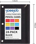 YoeeJob Pencil Pouch for 3 Ring Binder, Binder Pouches with Zipper Bulk, Pen Holder Case with Clear Window School Class Office Organizers, 24 Pack, Black - Image 4