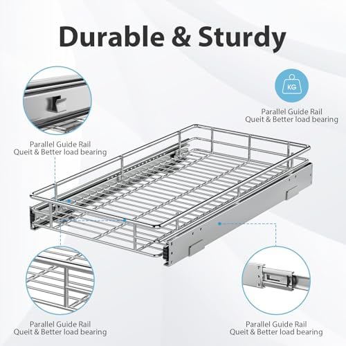Pull Out Cabinet Organizer, 26.8” Slide Out Kitchen Organizers Storage - Image 3
