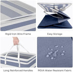 HomeHacks 2 Pack Large Laundry Baskets, Laundry Hampers Bags (Blue 100Lx2) - Image 2
