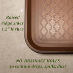 Large Multifunctional Boot Tray 2 Pack Boot Mat Washable Indoor or Outdoor Tray Mat for Shoes Boots Plants Pots Paint Tins Pet Bowls Car Storage, 30 x 15 x 1.2 Inches (Brown) - Image 5