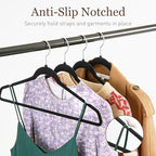 Velvet Hangers 200 Pack, 17.5" Non-Slip Clothes Hangers, Black - Image 4