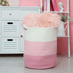 Sea Team Large Woven Cotton Rope Laundry Basket with Handles, 20 x 14 in - Image 3