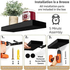 Sorbus 16 Inch Floating Shelves for Wall (2 Pack, Black) - Image 4