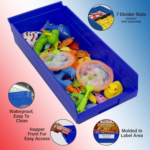 Akro-Mils 30158 Heavy Duty Plastic Shelf Bins, 18"x 8"x 4", Green, 12-Pack - Image 3