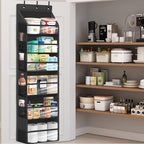 Over Door Organizer with 6 Extra Large Pockets 12 Side Pockets, Sturdy Closet Storage Rack, Hanging Storage Organizer with Clear Window for Shoes, Diaper, Bedroom, Bathroom, Black, 4-Pack - Image 4