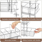 2Set 3 Tier Clear Bathroom Organizer with Dividers, Pull-Out Pantry Organization and Storage, Multi-Purpose Under Sink Organizers and Storage, Vanity Skincare Cosmetic Closet Organizer Medicine Bins - Image 2