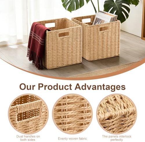 Paper Rope Storage Baskets Set (2, Natural) - Image 3
