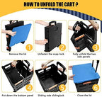 Foldable Utility Cart Folding Portable Rolling Crate Handcart Handcart Shopping Trolley Wheel Box with Lid,360°Rotate Wheels,Heavy Duty Durable Dolly Cart for Teacher Tourist Shopping Office Outdoor - Image 2
