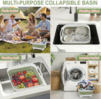 Yecuip Collapsible Baby Bottle Wash Basin w/Drying Rack & Drain Plug, Green - Image 4