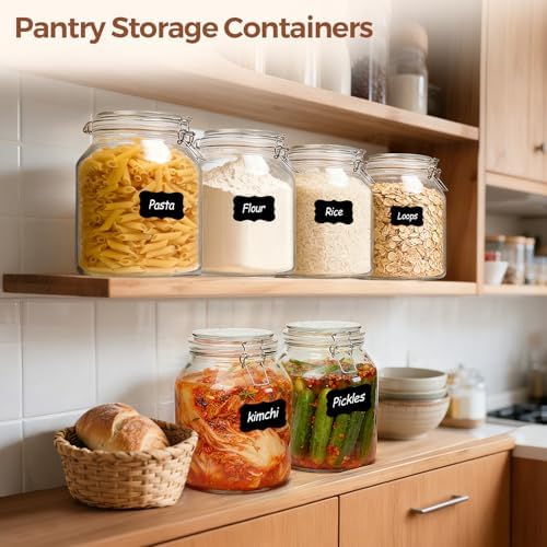 ComSaf Glass Pantry Jars with Airtight Lids 0.7 Gallon 2 Pack Wide Mouth - Image 5