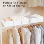 DIMJ Drawer Organiser System, Drawer Organiser, Foldable Storage Box, Fabric, Drawer Inserts for Wardrobes, Wardrobe Organiser for Trousers, Clothes, Set of 4, White - Image 5