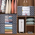WISELIFE Storage Bags, Large Blanket Clothes Organization and Storage Containers for Bedding, Comforters, Foldable Organizer with Reinforced Handle, Clear Window,Sturdy Zippers,(Grey, 6 x 100L) - Image 4