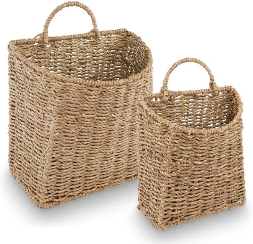 84ECO Set of 2 Seagrass Hanging Baskets by 84ECO