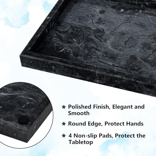 Real Natural Marble Tray for Bathroom, Vanity, Kitchen Counter & Desktop - Image 3