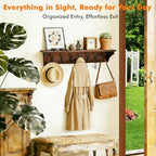 Felibeaco 33" Coat Rack with Shelf Wall Mount, 7 Triple-Hooks,Pre-Assembled - Image 3