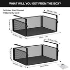 AmonHouseware 2Pack Under Shelf Basket,Adjustable Hanging Holder,Black - Image 6
