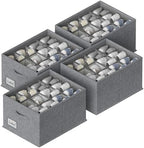FHSQX 4 Pack Shoe Organizer for Closet,Foldable Shoe Organizer,Fits up to 48 Pairs,Storage Containers With Bottom Support for Shoes (Dark Grey, (16.5 * 12.6 * 9.5) x4) by FHSQX