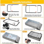 Large Sturdy Under Bed Storage with Wheels, 2 Pack 50L Rolling Underbed Storage Bins, Under Bed Containers Drawer with Metal Bottom Support, Bedroom Organizer with Lids for Clothes, Shoes, Blankets - Image 6
