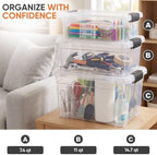 Superio 14.7 Quart Clear Plastic Storage Boxes with Lids, Stackable Organizer Containers, BPA-Free Storage Bins for Home, Office, School & Dorm, 3 Pack - Image 5