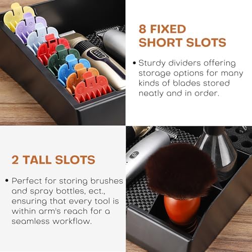 Barber Organizer Tray for Trimmers, Razors, Scissors, Combs & Brushes - Image 3