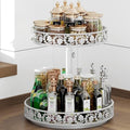 2 Tier Lazy Susan Organizer Turntable, 12 Inch, White by HISKIWUU