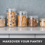 Oggi Clear Canister Set with Clamp Lids (5pc) | Airtight Food Storage Containers - Image 4