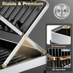 Urakify Large Stainless Dish Drying Rack for Kitchen Counter, Black - Image 6