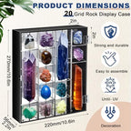 Cinnvoice Rock Display Case 20 Grids,Black Border,Square - Image 2
