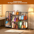 Extra Wide Purse Organizer Rack for Closet, 3-Tier Handbag Storage Stand - Image 7